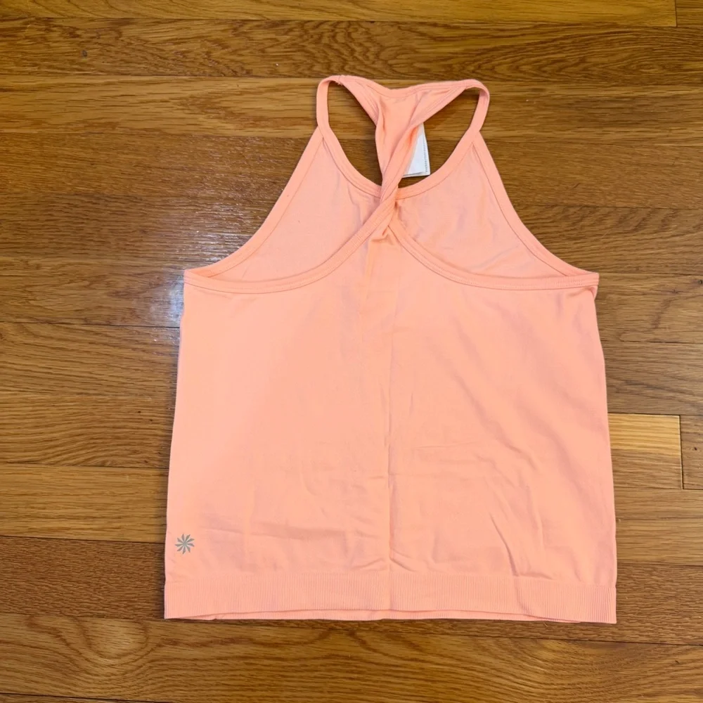 Athleta Girl Power Up Twist Tank Top Shirt Bright Peach - Girls Size M/8-10 - Picture 5 of 6